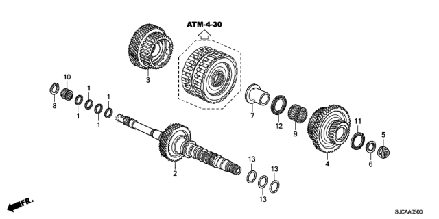 2014 Honda Ridgeline AT Mainshaft Diagram