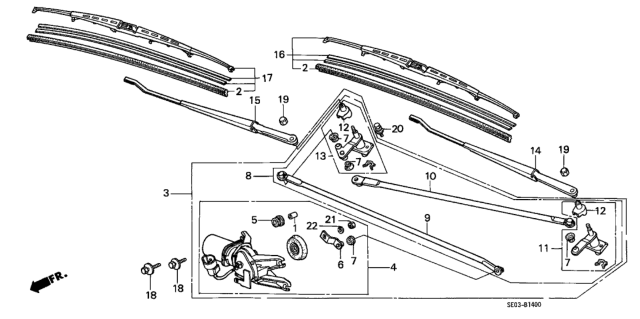 1986 Honda Accord Front Windshield Wiper Diagram