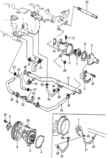 1985 Honda Accord Water Pump - Thermostat (PGM-FI) Diagram