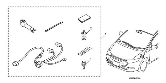 2014 Honda Insight Auto Day & Night Mirror Attachment Diagram