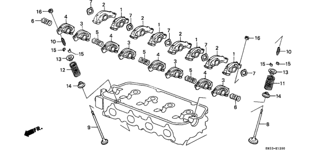 1990 Honda Civic Valve - Rocker Arm Diagram