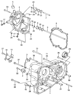 1983 Honda Civic 4 Door ** (1500) KA HMT AT Transmission Housing Diagram