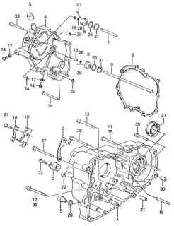 1981 Honda Civic AT Transmission Housing Diagram