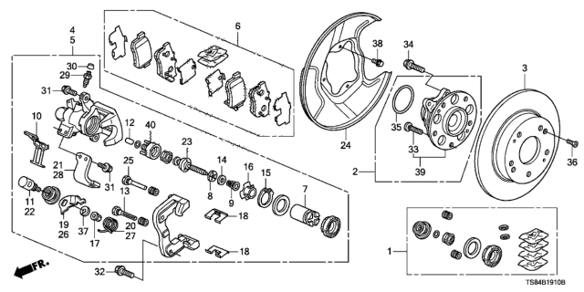 2014 Honda Civic Bearing Assembly, Rear Diagram for 42200-TR3-A02