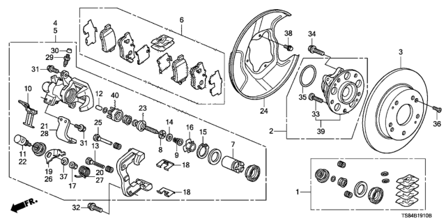 2012 Honda Civic Rear Brake (Disk) Diagram