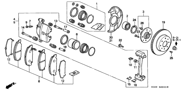 1996 Honda Civic Front Brake Diagram