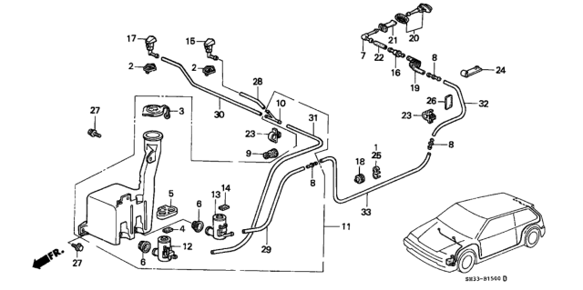 1991 Honda Civic Windshield Washer Diagram