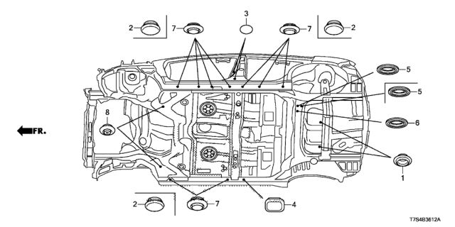 2018 Honda HR-V Grommet (Lower) Diagram