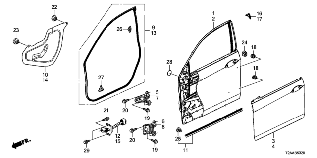 2017 Honda Accord Front Door Panels Diagram