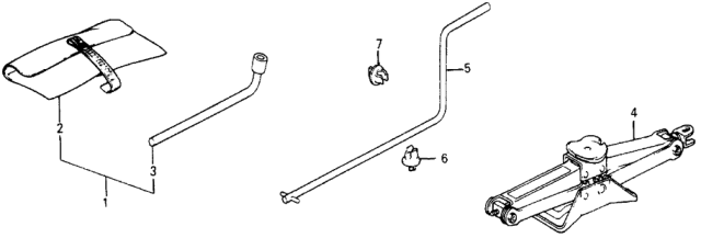 1985 Honda Civic Tools - Jack Diagram