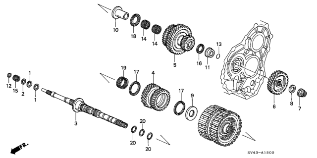 1995 Honda Accord 4 Door V6 LX (ABS/V-6) KA 4AT AT Mainshaft Diagram