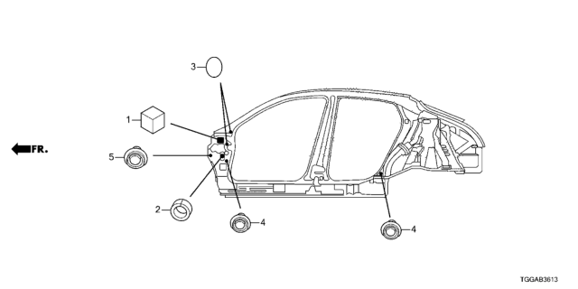 2021 Honda Civic Grommet (Side) Diagram