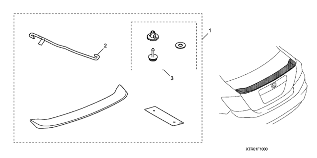 2012 Honda Civic 4 Door GX (NAVIGATION) KA 5AT Deck Lid Spoiler Diagram