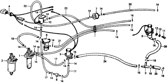 1977 Honda Civic Wire Harness, Control Box Diagram for 36041-657-003