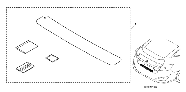 2019 Honda Clarity Plug-In Hybrid Rear Bumper Applique Diagram for 08P48-TRT-101