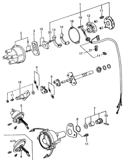 1983 Honda Civic 4 Door ** (1500) KH HMT Distributor Components Diagram