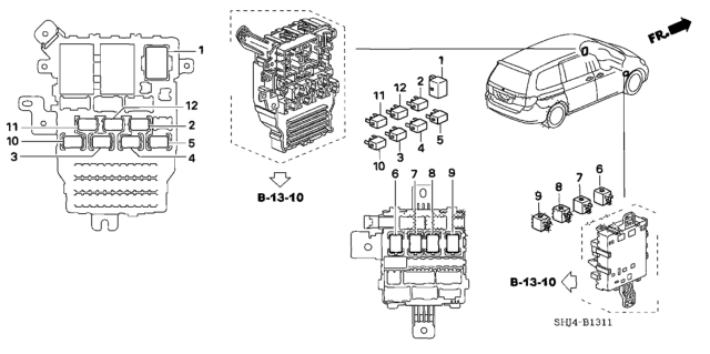 2009 Honda Odyssey Control Unit (Cabin) Diagram 2
