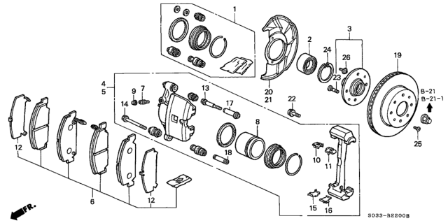 2000 Honda Civic Front Brake Diagram