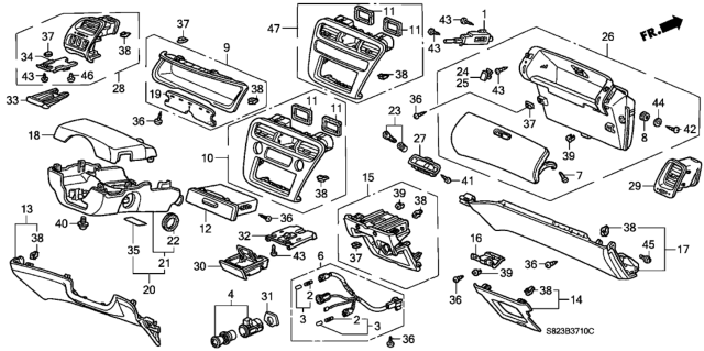 2002 Honda Accord Cover Assy., Instrument Driver(Lower) *YR169L* (MILD BEIGE) Diagram for 77305-S84-A00ZF