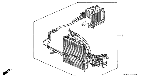 1994 Honda Civic Air Conditioner Assy. Diagram for 80000-SR1-G00