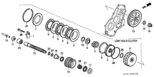 1999 Honda CR-V Gear, Sub-Shaft Low Diagram for 23481-P4P-N00