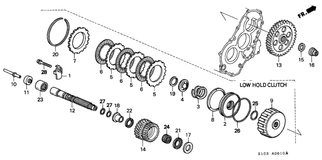 2001 Honda CR-V AT Sub Shaft Diagram