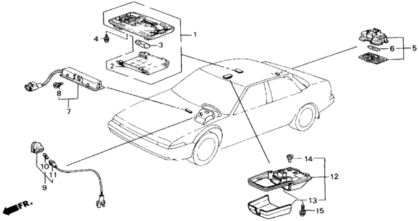 1989 Honda Accord Light Assy., Passive Belt Warning *NH91L* (LOFTY GRAY) Diagram for 37551-SE0-A03ZA