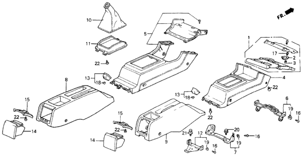 1993 Honda Accord 2 Door EX KA 5MT Console Diagram