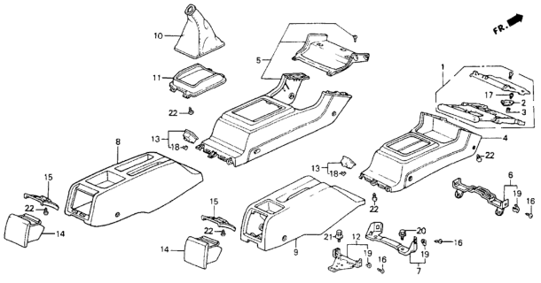 1992 Honda Accord Console Diagram