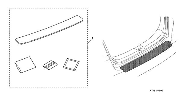 2010 Honda Fit APPLIQUE, RR. BUMPER Diagram for 08P48-TK6-103