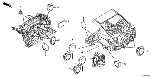 2012 Honda Civic Grommet (Rear) Diagram