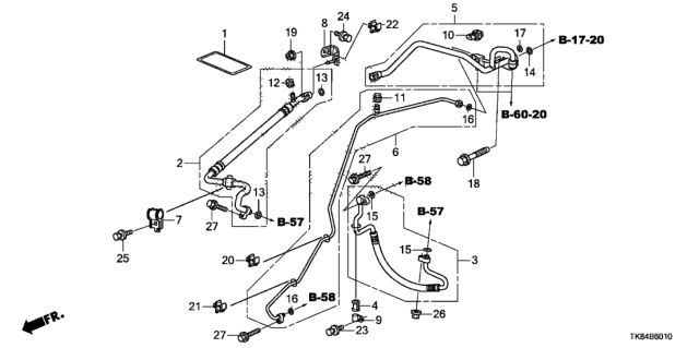 2017 Honda Odyssey A/C Hoses - Pipes Diagram