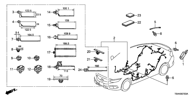 2016 Honda Civic Wire Harness, Floor Diagram for 32107-TBA-A61