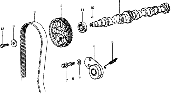 1979 Honda Civic 3 Door ** KL HMT Camshaft - Timing Belt Diagram