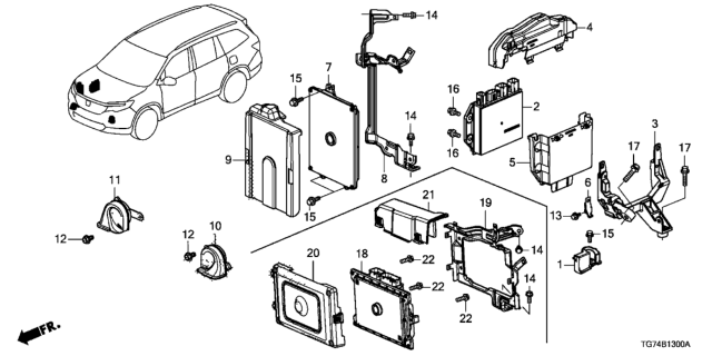 2018 Honda Pilot Electronic Control U Diagram for 37820-RLV-C81