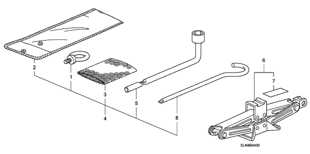 2007 Honda Fit Tools - Jack Diagram