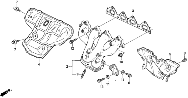 1997 Honda Del Sol Exhaust Manifold (V-TEC) Diagram