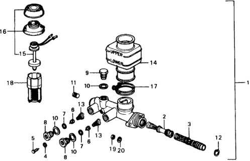 1977 Honda Civic 5 Door ** KL HMT Master Cylinder Diagram