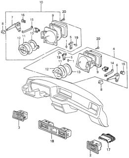 1983 Honda Civic 4 Door ** (1500) KA HMT Fresh Air Vents Diagram