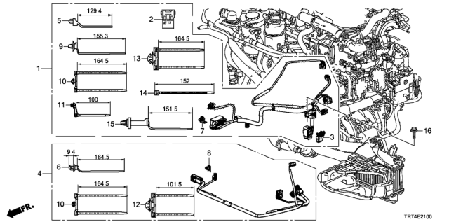 2020 Honda Clarity Fuel Cell Harn, FR. Sub FRm Diagram for 3K350-5WM-A02