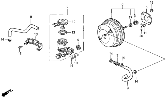 1994 Honda Civic Cap, Reserve Tank Diagram for 46662-SK7-003