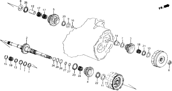 1989 Honda Accord 2 Door LXI KA 4AT AT Mainshaft Diagram