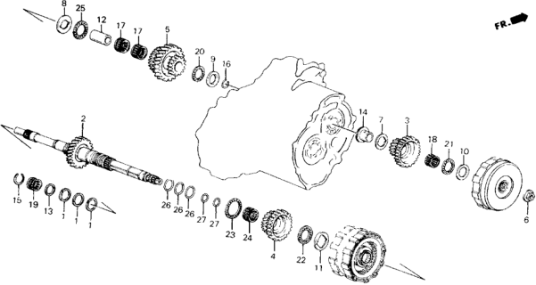 1989 Honda Accord AT Mainshaft Diagram