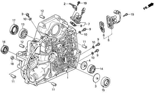 1993 Honda Prelude 2 Door S KA 4AT AT Torque Converter Housing Diagram