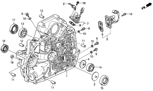 1994 Honda Prelude AT Torque Converter Housing Diagram