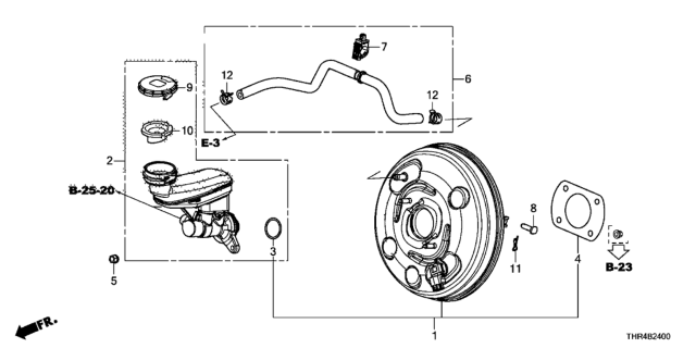 2020 Honda Odyssey Brake Master Cylinder  - Master Power Diagram