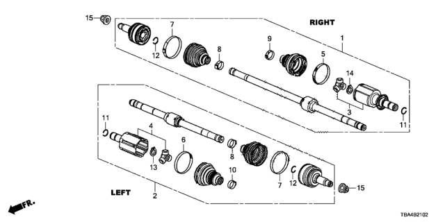 2017 Honda Civic Driveshaft (CVT) Diagram