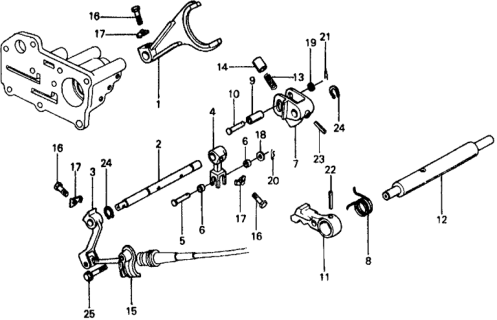 1976 Honda Civic HMT Shift Lever Shaft Diagram