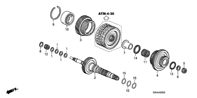 2008 Honda Pilot 5 Door LX-VP (2WD) KA 5AT AT Mainshaft Diagram