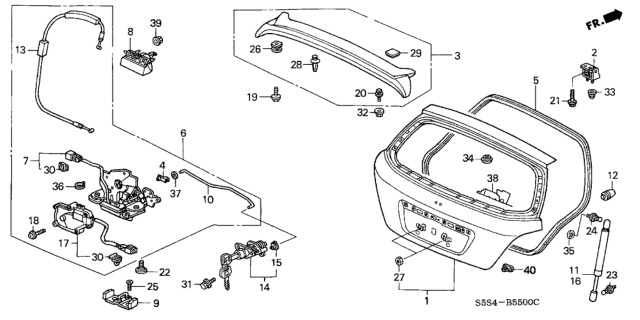 2005 Honda Civic Tailgate Diagram